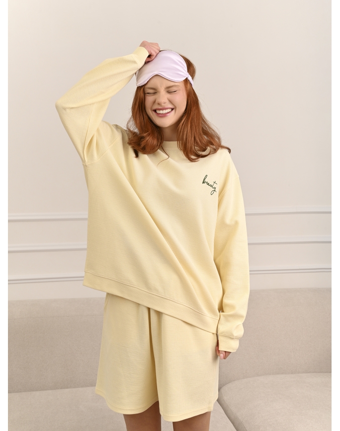 	 Женская пижама с шортами и длинным рукавом (Арт. 5292TQP)